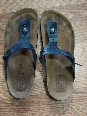 Biotime Brooke Copper Rivet Sole Sandals Women Size 38 Blue Leather Sandals